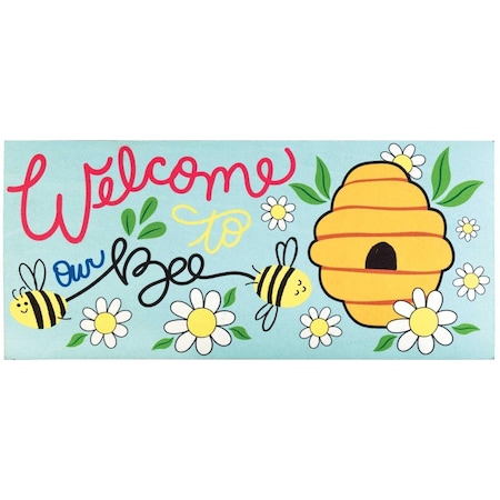 Magnolia Gardens 9.75 x 21.875 in. Welcome to Our Bee Hive Insert Doormat DMI-2096